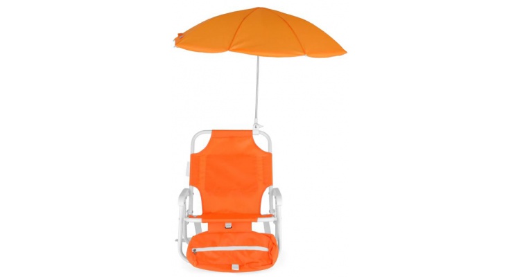 Scaun cu parasolar si geanta frigorifica KIDS BEACH,portocaliu Alti producatori